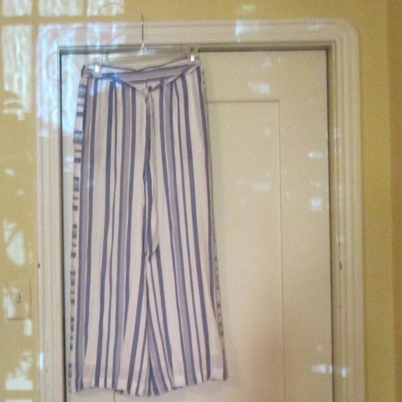 Wide Blue White Striped Wide Leg Pants XS/S - Picture 1 of 7